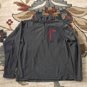 Mens North Face fleece 3/4 pull over shirt